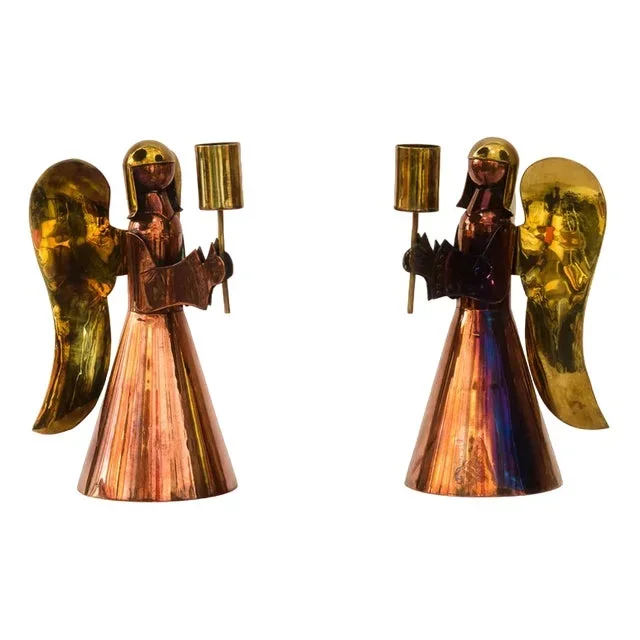 Candleholders in Angel Shape, Vienna, 1950s, Set of 2