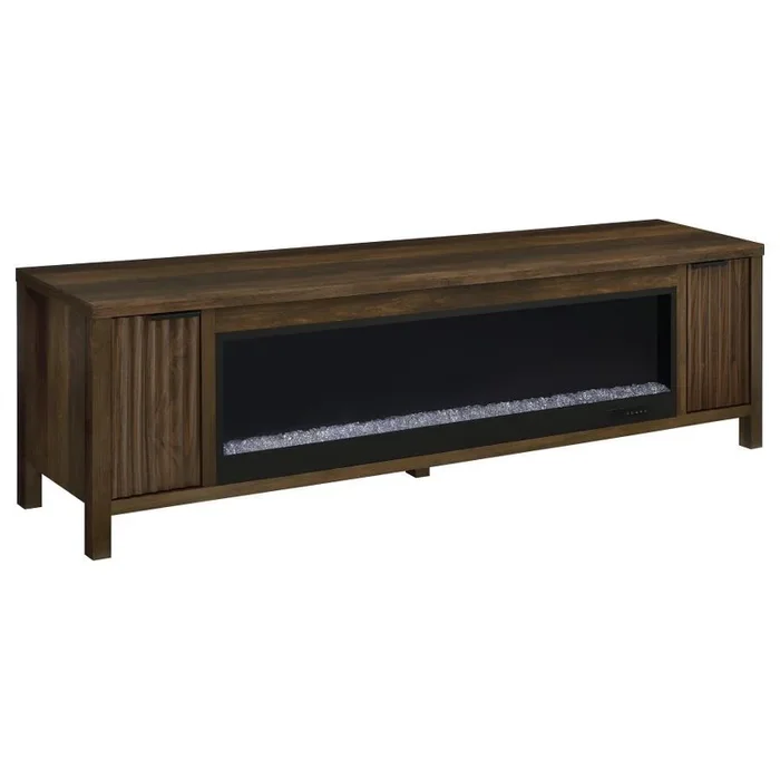 Carey – 79″ TV Stand Fireplace Media Console – Dark Pine
