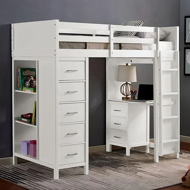 CASSIDY Twin Loft Bed w/ Drawers
