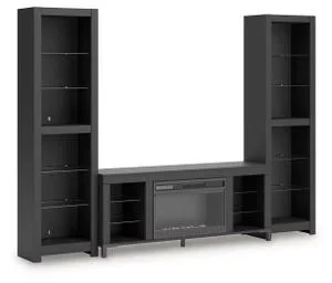 Cayberry 3-piece Entertainment Center With Electric Fireplace