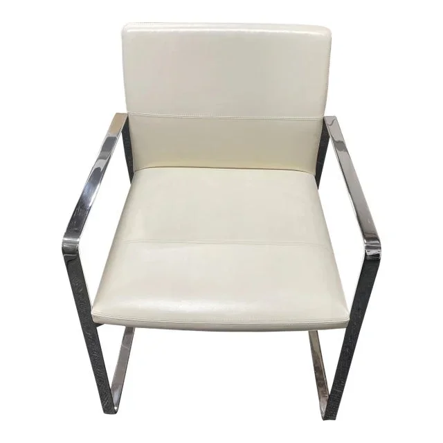 Celon White Leather Arm Chair by Bernhardt Design Lievore Altherr Molina