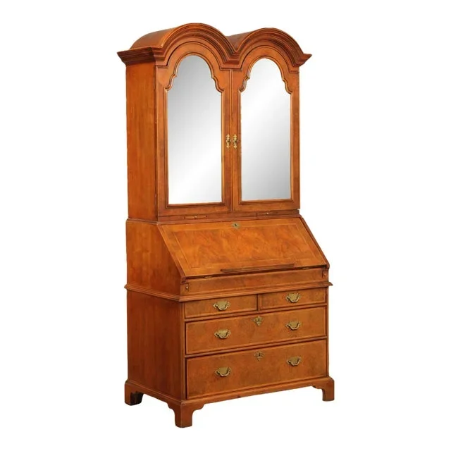 Century ‘The British National Trust Collection’ Double Bonnet Walnut Secretary Desk