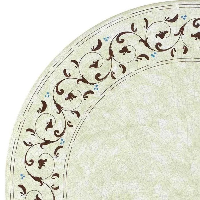 CERAMIC STONE TABLE + IRON BASE: ATLANTA Design – Hand Painted in Deruta, Italy.