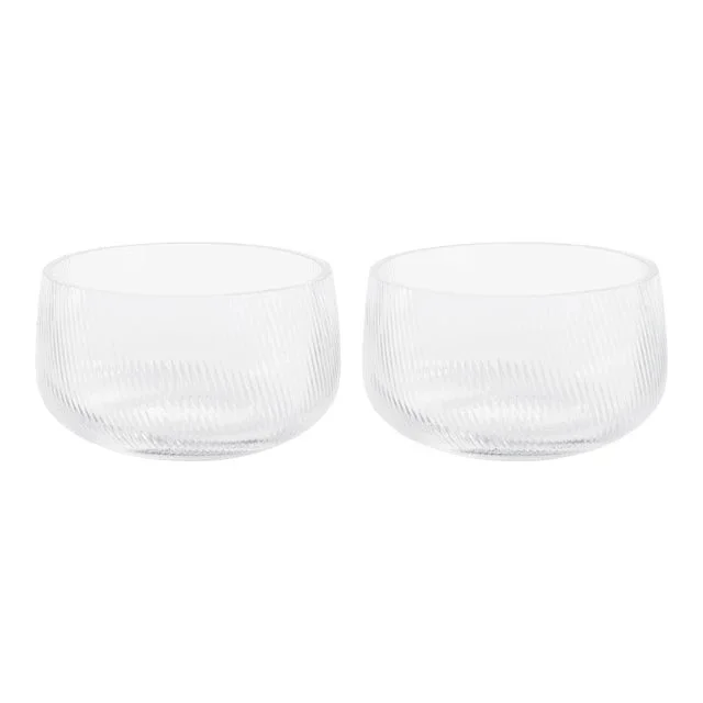 Chadwell 6.25″ Rippled Glass Bowls, Set of 2