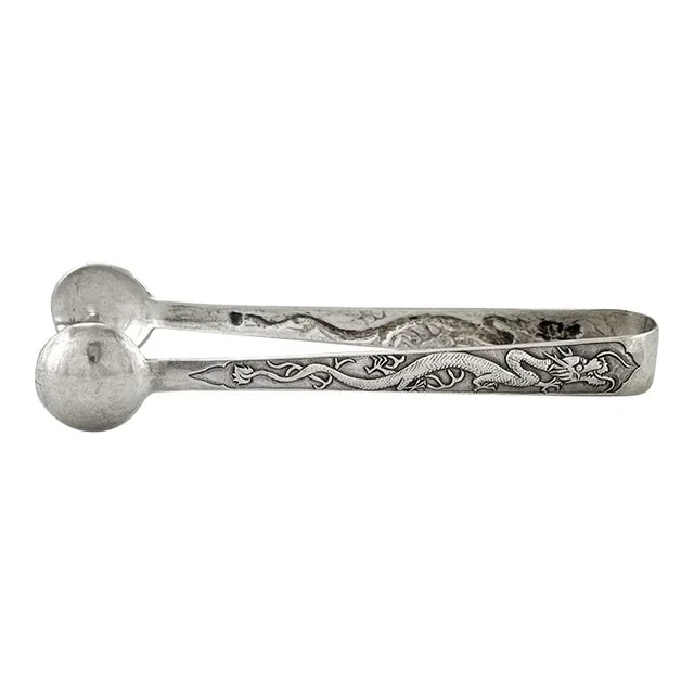 Chinese Export Silver Sugar Tong, Circa 1900