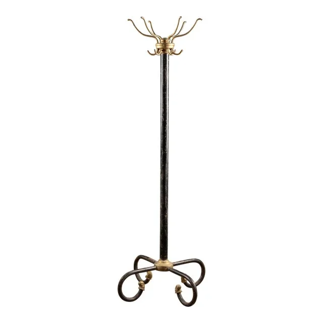 Circa 1915 Black and Gold Painted Coat Tree