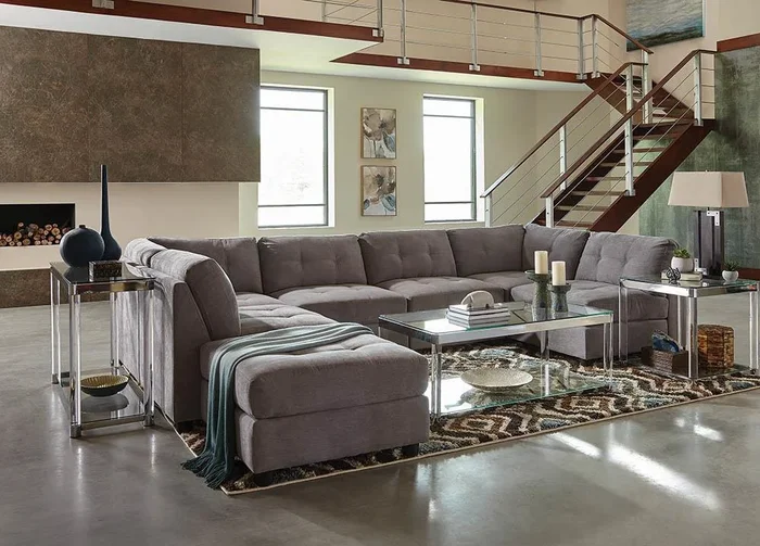 Claude Sectional – Gray – Armless Chair