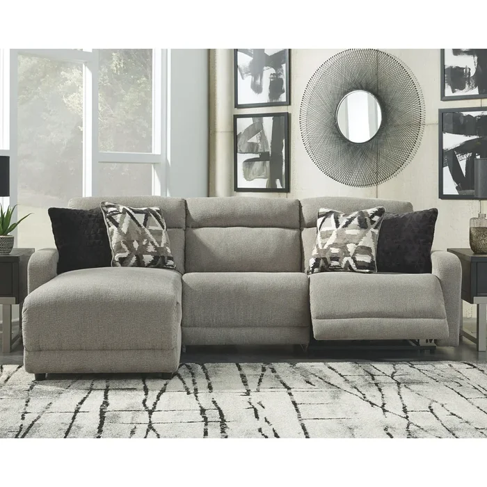 Colleyville – Stone – Left Arm Facing Power Chaise 3 Pc Sectional