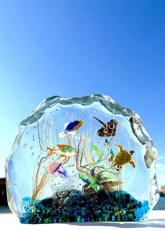 Columbia – Acquario In Vetro Di Murano Con 8 Elementi – Pezzo Unico 1/1