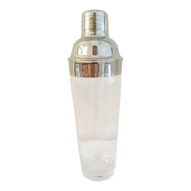 Contemporary Etched Crystal Martini Shaker