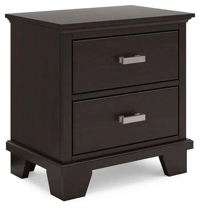 Covetown – Two Drawer Night Stand – Dark Brown