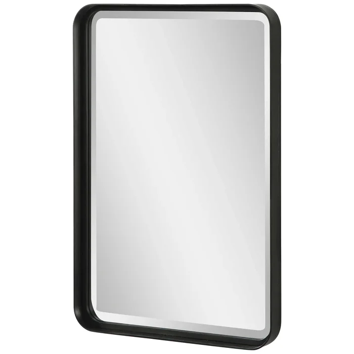 Croften Black Vanity Mirror 09573 by Uttermost at Old Brick Furniture & Mattress Co.