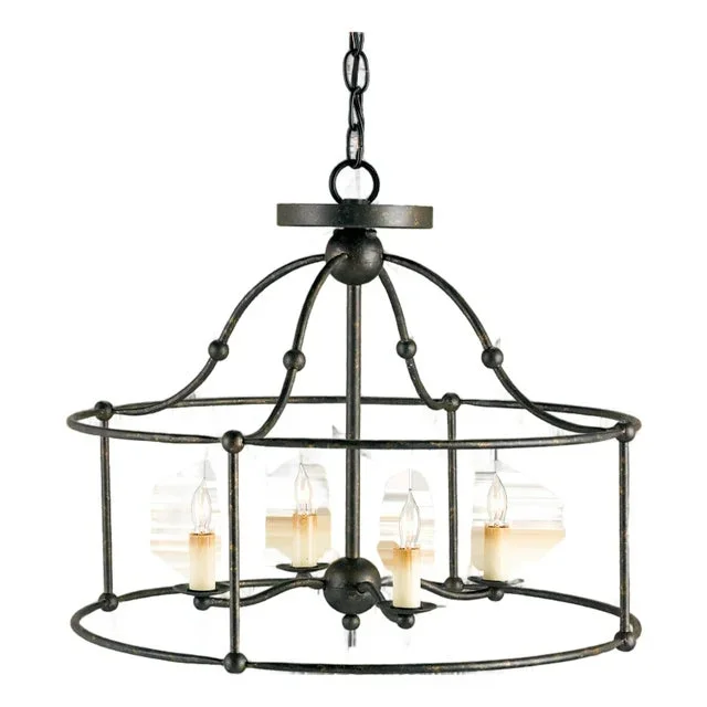 Currey & Company Fitzjames Black Semi-Flush Mount