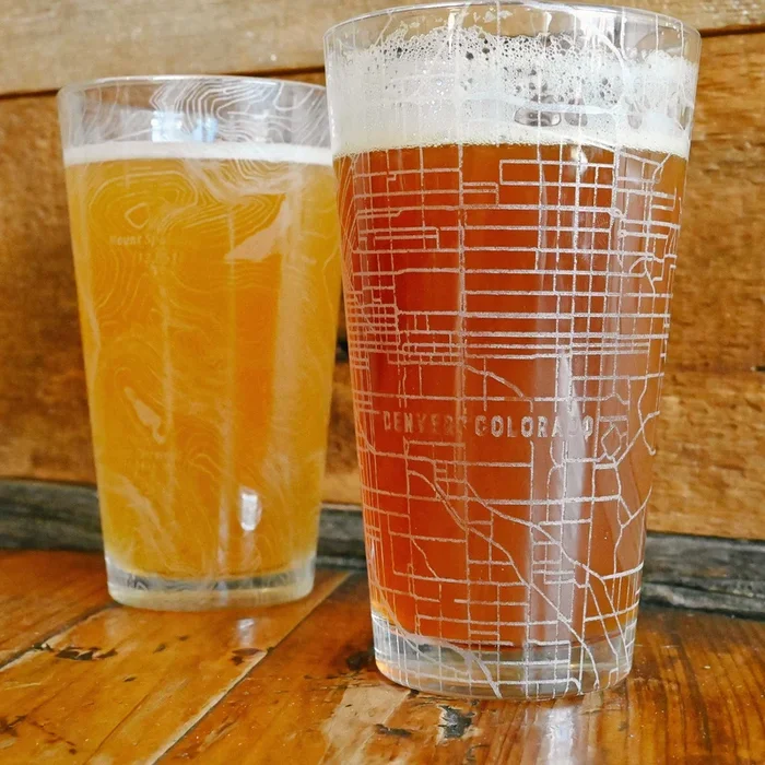 Custom Map Pint Glass, Set of 4
