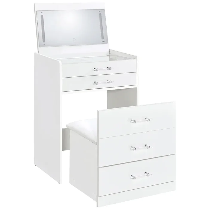 Danbury – 3-Drawer Makeup Vanity & Stool Set