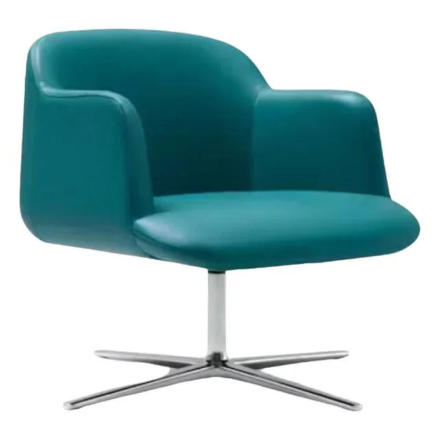Deep Lounge Chair in Leather and Aluminum by Quinti Sedute