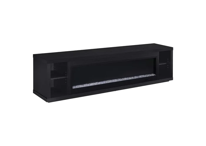 Deiter 79-inch TV Stand Fireplace Media Console Black