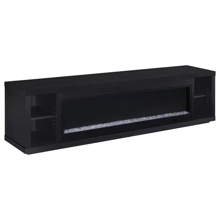 Deiter – 79″ TV Stand Fireplace Media Console – Black
