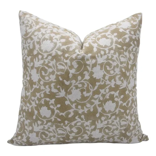 Designer Pillow Cover Hand Block Printed Pure Linen Collection by Devdas 18×18 Inch