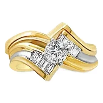 Diamond Wedding Ring Set .75cttw 14k Two-Toned Gold, Size 7
