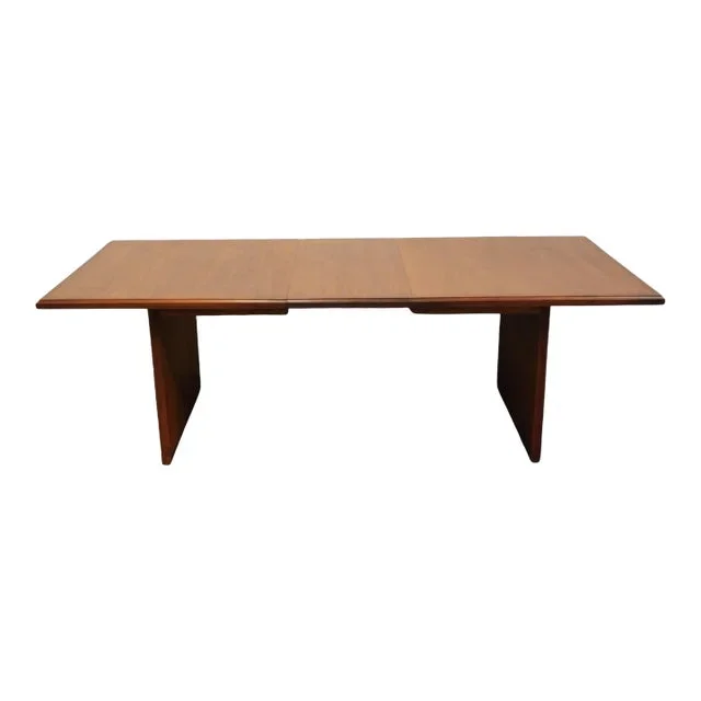 Dillingham Furniture Teak Wood Contemporary Danish Modern 108″ Double Pedestal Dining Table