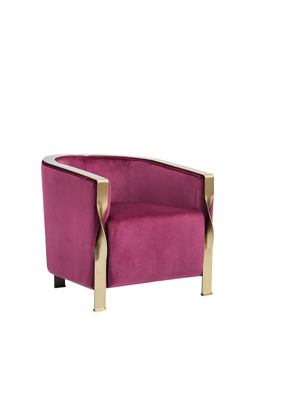 Divani Casa Anthony Modern Pink & Gold Accent Chair