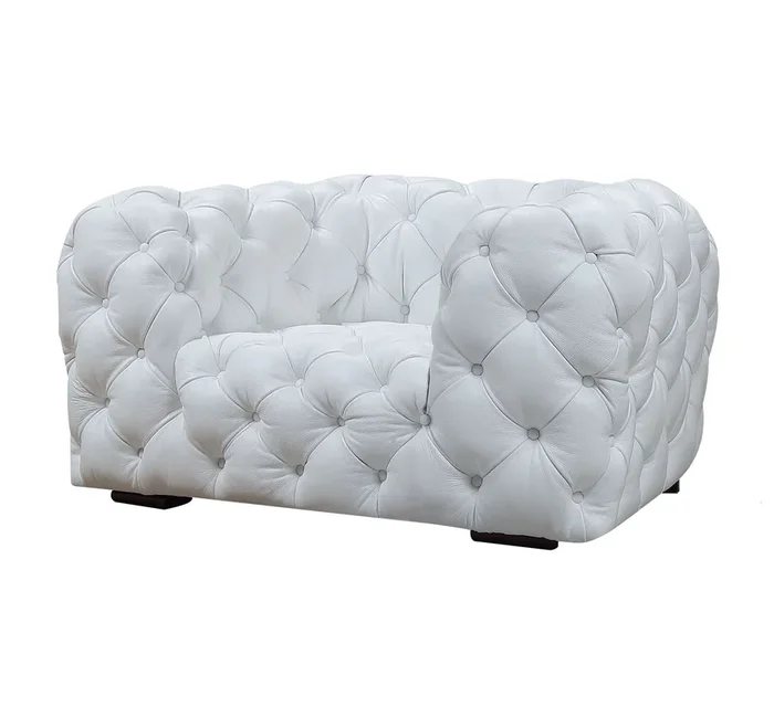 Divani Casa Dexter Transitional White Full Italian Leather Lounge Chair