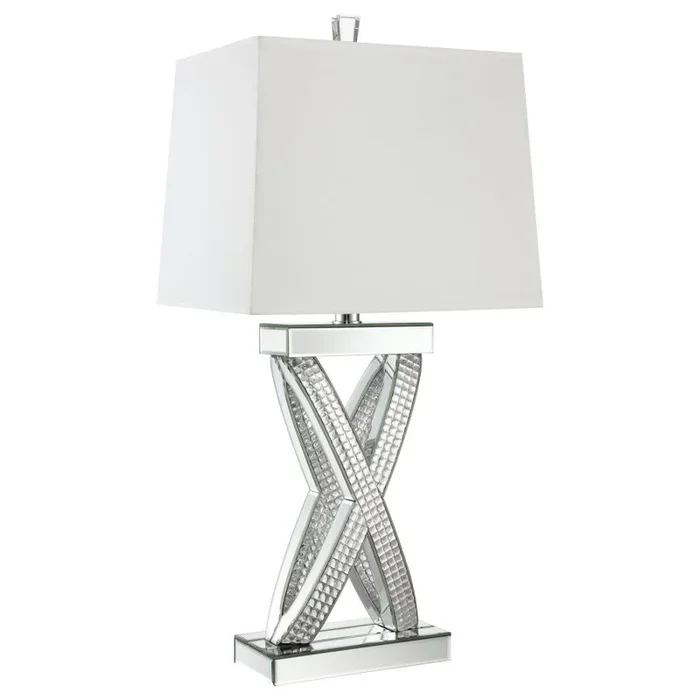Dominick – Tapered Mirrored Acrylic Table Lamp – Silver