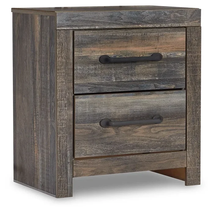 Drystan – Two Drawer Night Stand – Brown / Beige