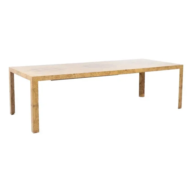 Dunbar Mid Century Burlwood Dining Table With 2 Leaves