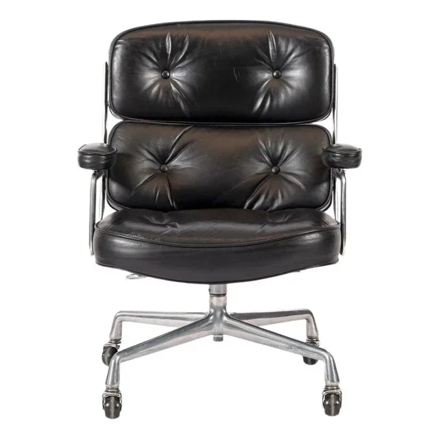 Eames for Herman Miller Time Life Black Leather Office Chair 1981