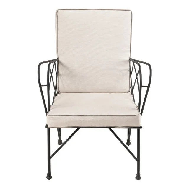 Eden Outdoor Iron Armchair with Cushions by Il Bronzetto
