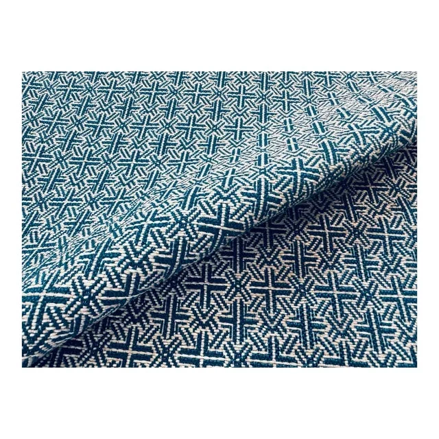 Elitis Lontano Marsala De Main De Maitre Indoor Outdoor Teal Taupe Woven Geometric Upholstery Fabric