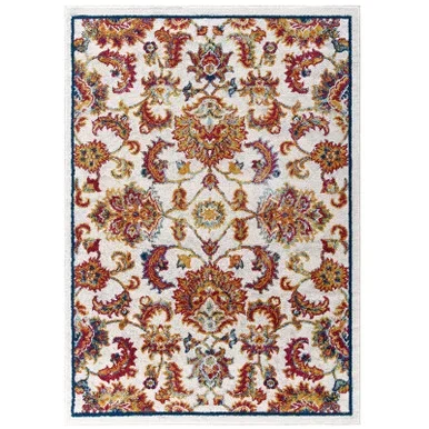 Entourage Azami Distressed Vintage Floral Lattice 5×8 Area Rug / R-1171-58