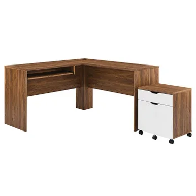 Envision Wood Desk and File Cabinet Set / EEI-5823