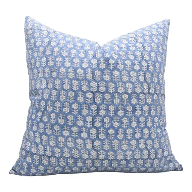 Fabdivine Decorative Block Print Cushion Cover 12×20 Inch Thick Cotton White-Tulsi Buti