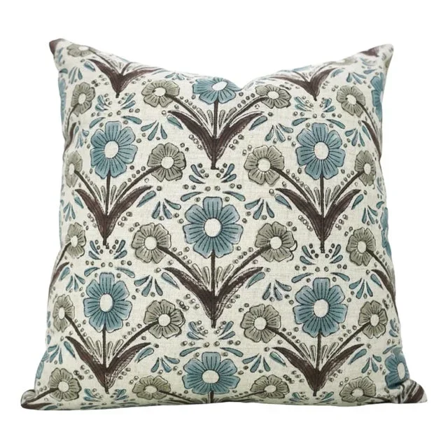 Fabdivine Indian Block Print Cushion Cover 14×14 Inch Viscose Linen-Vanshika