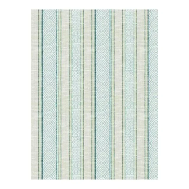Fabricut 04759 Pool Seafoam Green Teal Stripe Water & Stain Resistant Indoor Outdoor Upholstery Fabric