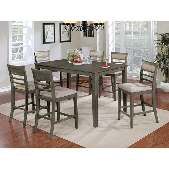 Fafnir Weathered Gray/Beige 7 Pc. Counter Ht. Table Set