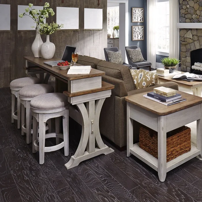 Farmhouse Reimagined – 4 Piece Dining Room Set – White