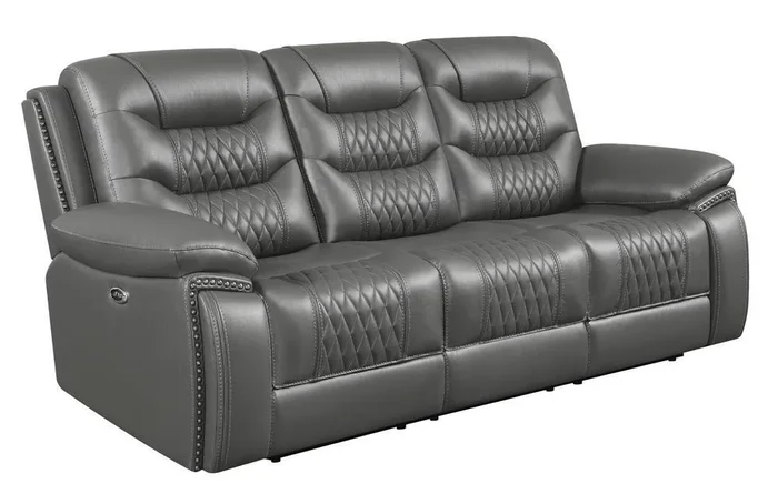 Flamenco – Tufted Upholstered Power Sofa – Charcoal