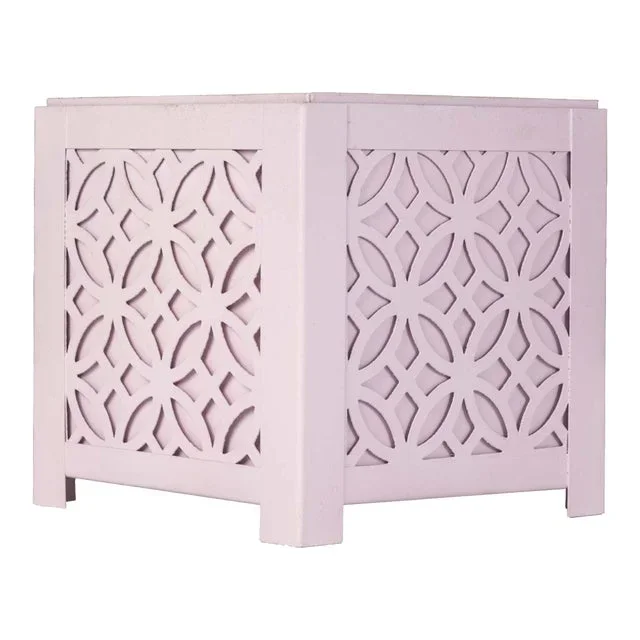 Floral Cut Planter with Removable Liner in Pale Pink, Small