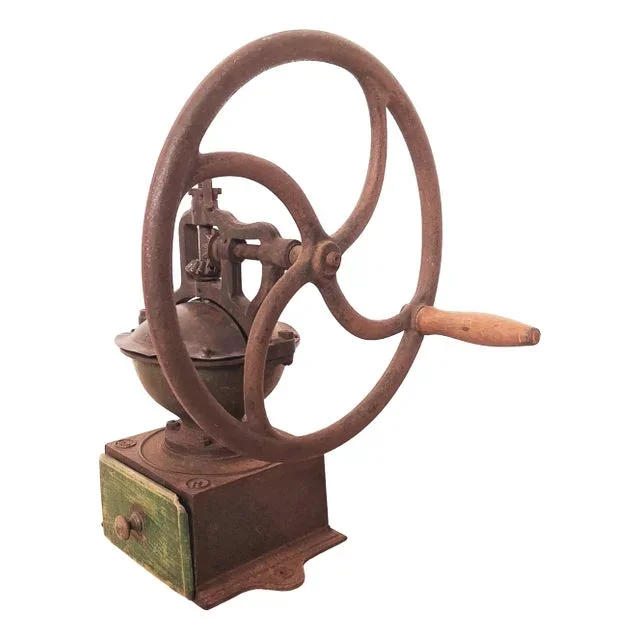 Flywheel Coffee Grinder in Cast Iron, 1850-1880