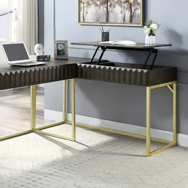 FREIBURG Corner Desk, Walnut / CM-DK406WN-PK
