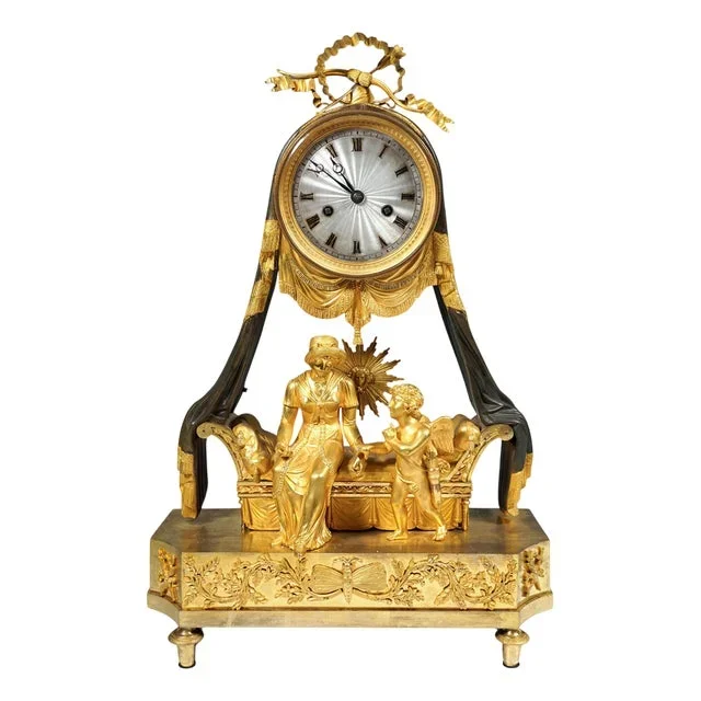 French Ormolu Mantle Clock with Baldaquin Bed Pendulum, Paris, France, 1790s