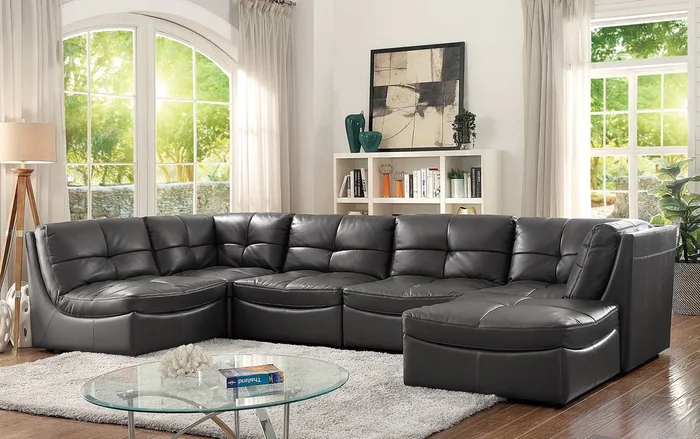 Furniture Of America Libbie Gray Contemporary 6-Piece Modular Seating Set Model CM6456-SET