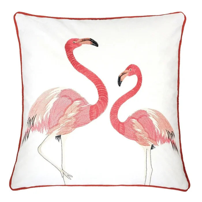 Furniture Of America Lina Ivory/Pink Transitional 20″ X 20″ Pillow, Pair Flamingo (2 In Box) Model PL8046-2PK