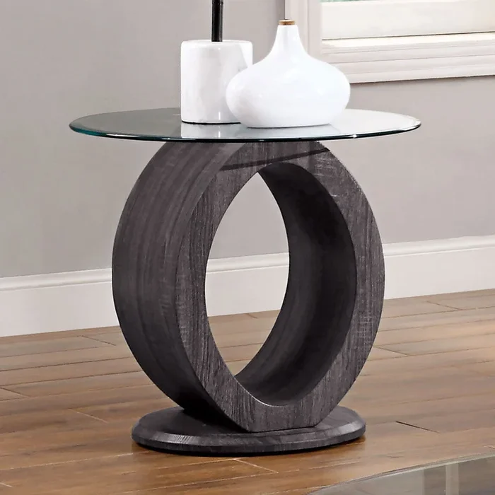 Furniture Of America Lodia Gray Contemporary End Table, Gray Model CM4825GY-E-PK
