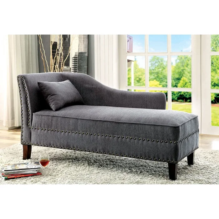 Furniture Of America Stillwater Gray Transitional Chaise Model CM-CE2185GY