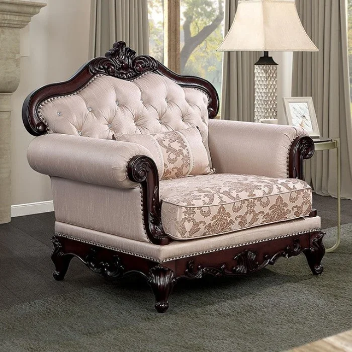 Furniture Of America Veracruz Traditional Dark Cherry Light Brown Chair Model FM65002BR-CH